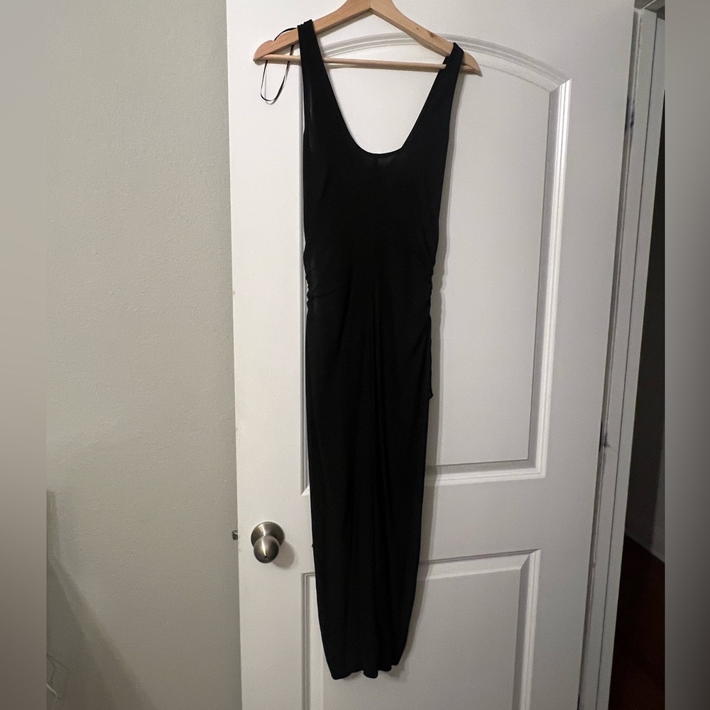 Black midi dress with side cut outs